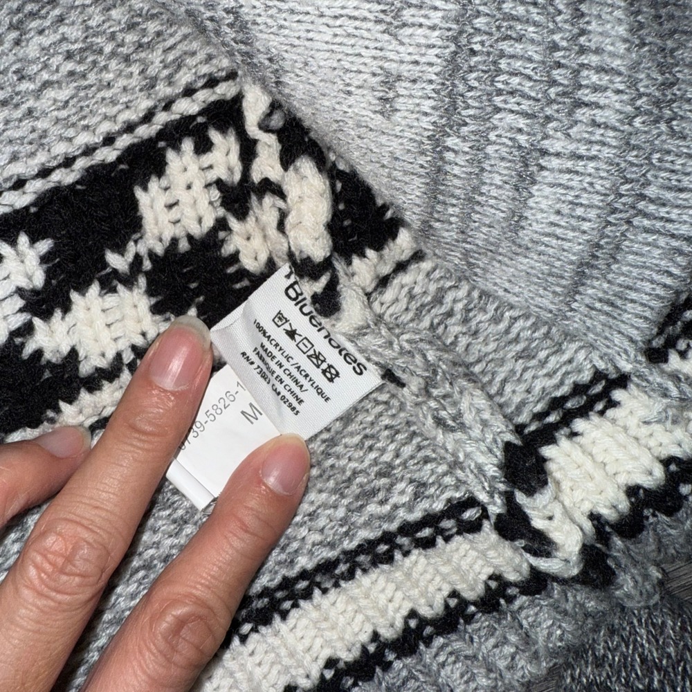 Woman's M Elk Deer Cottagecore Cowichan‎ Cardigan Knit Sweater Aztec - Picture 8 of 9